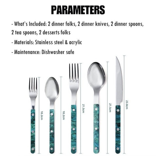 Terra 10-Piece Bistro Flatware Set — Modern Cutlery in Nature-Inspired Finishes