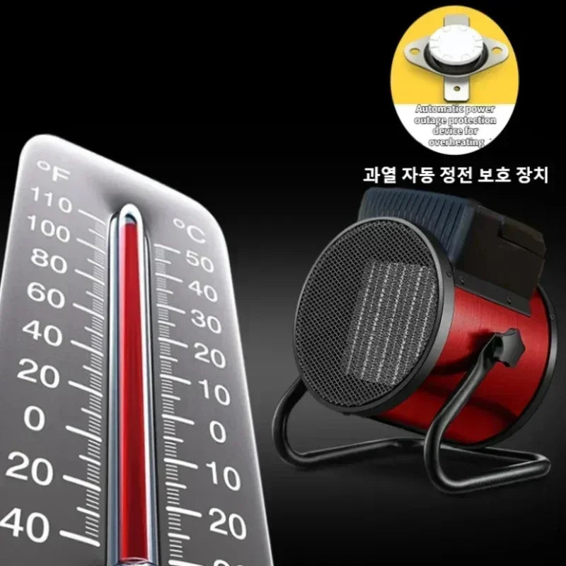 Portable Ceramic Fan Heater with Adjustable Thermostat – EU Plug