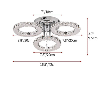 Crystal LED Ceiling Pendant Light — Modern Chandelier with Remote Control, Dimmable, 85–265V