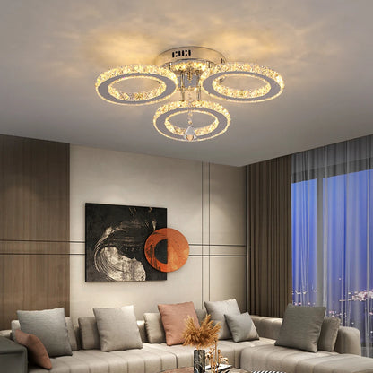 Crystal LED Ceiling Pendant Light — Modern Chandelier with Remote Control, Dimmable, 85–265V