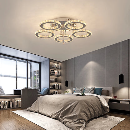 Crystal LED Ceiling Pendant Light — Modern Chandelier with Remote Control, Dimmable, 85–265V
