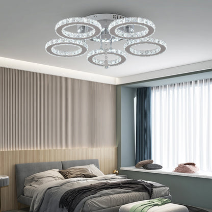 Crystal LED Ceiling Pendant Light — Modern Chandelier with Remote Control, Dimmable, 85–265V