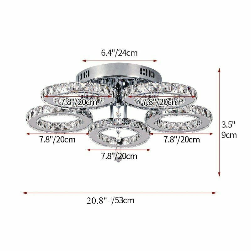Crystal LED Ceiling Pendant Light — Modern Chandelier with Remote Control, Dimmable, 85–265V