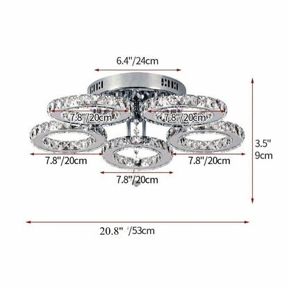 Crystal LED Ceiling Pendant Light — Modern Chandelier with Remote Control, Dimmable, 85–265V