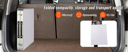 Folding Camping Kitchen Table with Storage & Adjustable Height