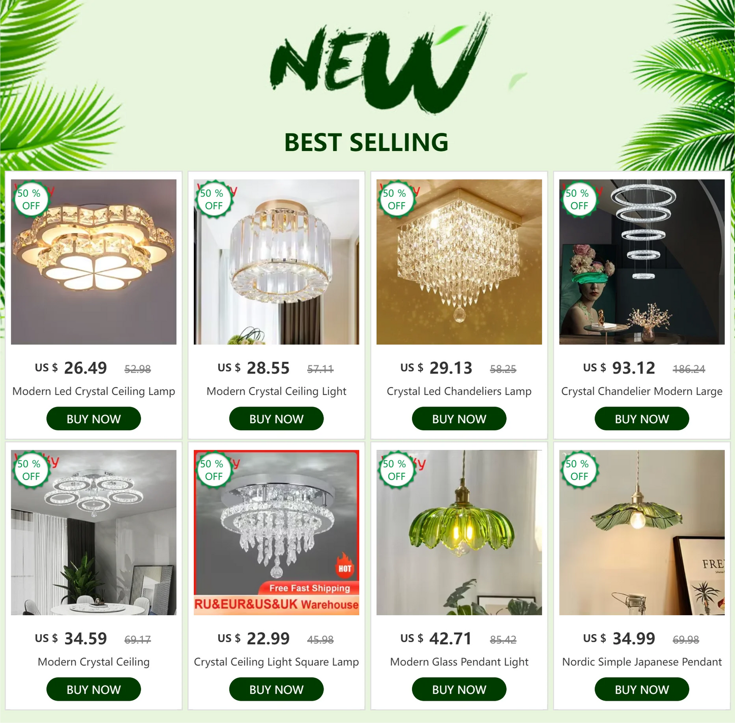 Crystal LED Ceiling Pendant Light — Modern Chandelier with Remote Control, Dimmable, 85–265V