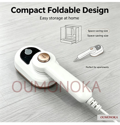 Portable Handheld Garment Steamer & Travel Iron — Foldable, Fast Heat-Up, 60 Min Runtime