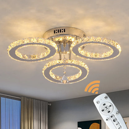 Crystal LED Ceiling Pendant Light — Modern Chandelier with Remote Control, Dimmable, 85–265V