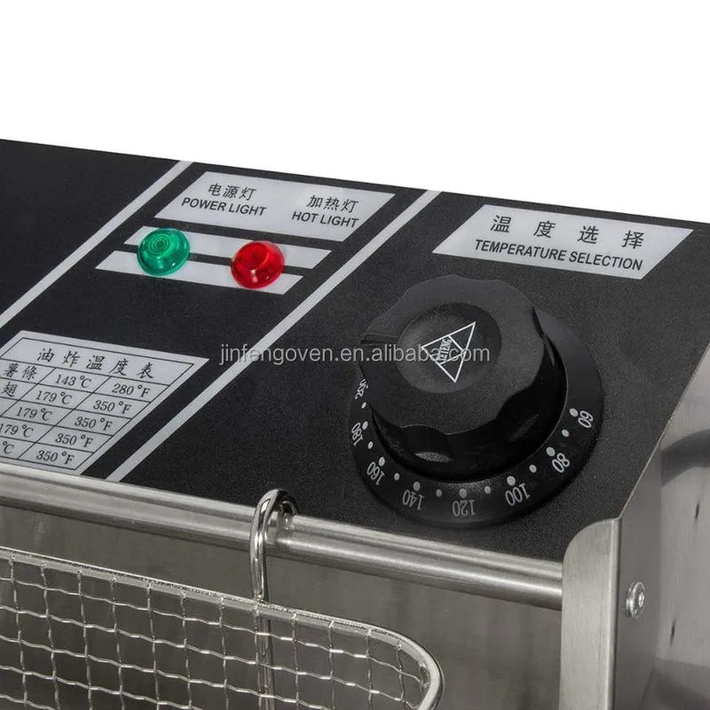 6L Commercial Electric Deep Fryer — Stainless Steel, 2500W