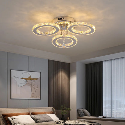 Crystal LED Ceiling Pendant Light — Modern Chandelier with Remote Control, Dimmable, 85–265V