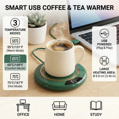 Electric Mug Warmer with 3 Heat Settings