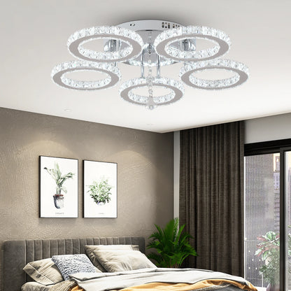 Crystal LED Ceiling Pendant Light — Modern Chandelier with Remote Control, Dimmable, 85–265V