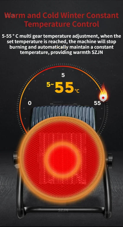 Portable Ceramic Fan Heater with Adjustable Thermostat – EU Plug