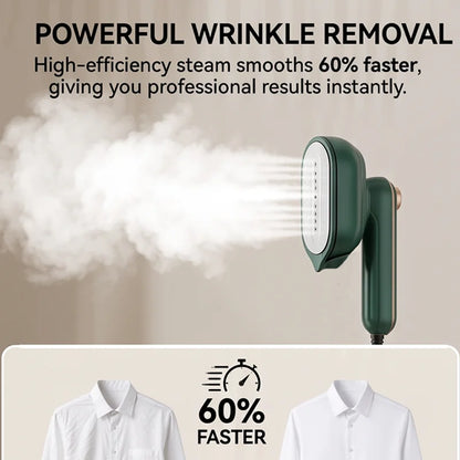 Portable Handheld Garment Steamer & Travel Iron — Foldable, Fast Heat-Up, 60 Min Runtime