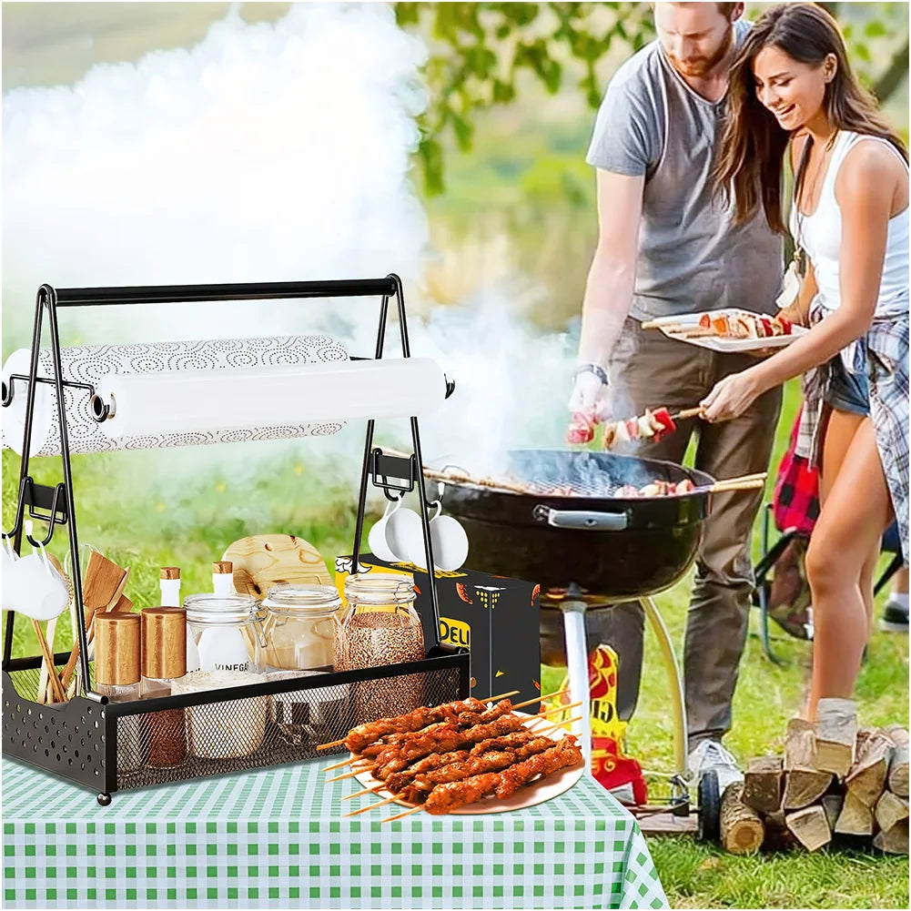 BBQ Utensil Caddy with Paper Towel Holders