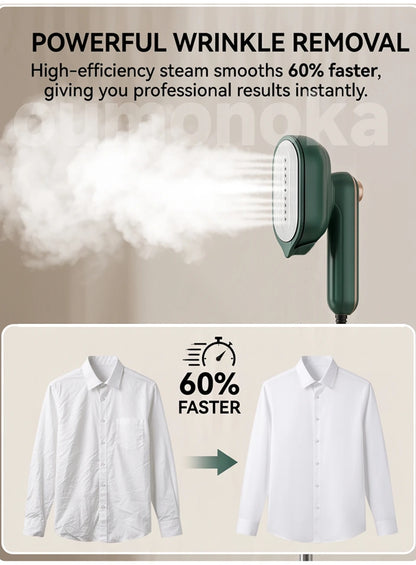 Portable Handheld Garment Steamer & Travel Iron — Foldable, Fast Heat-Up, 60 Min Runtime