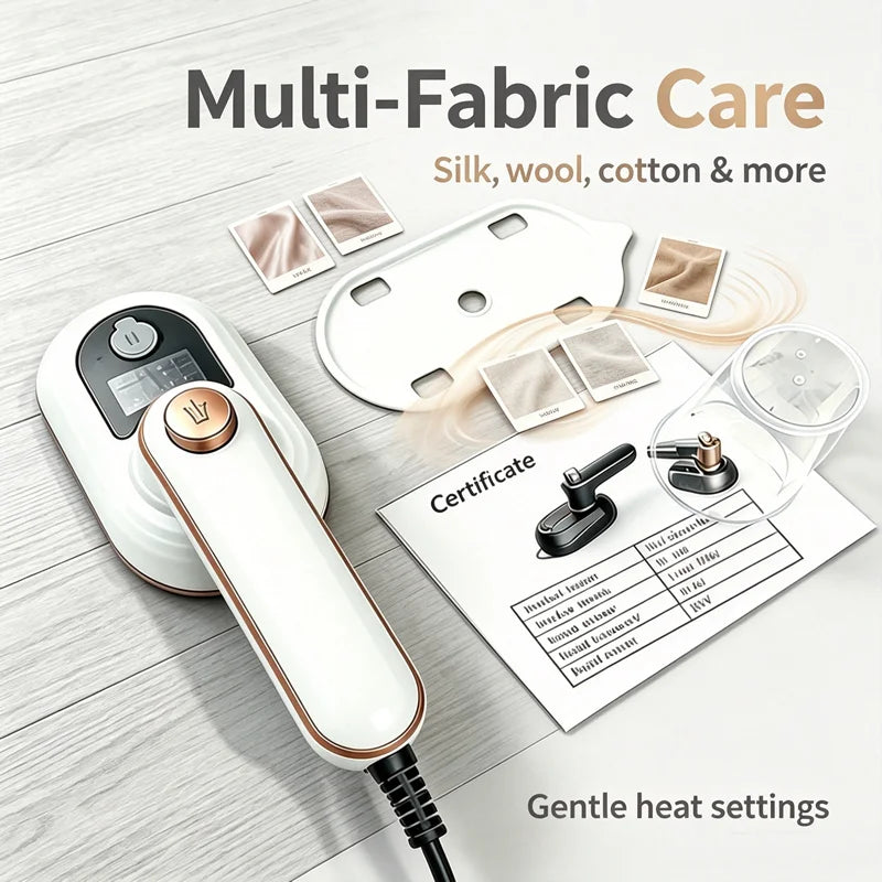 Portable Handheld Garment Steamer & Travel Iron — Foldable, Fast Heat-Up, 60 Min Runtime