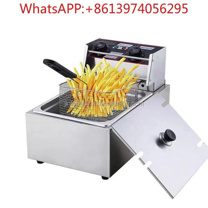 6L Commercial Electric Deep Fryer — Stainless Steel, 2500W
