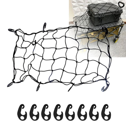 Elastic Cargo Net with 8 Hooks for Camping Carts & Trolleys