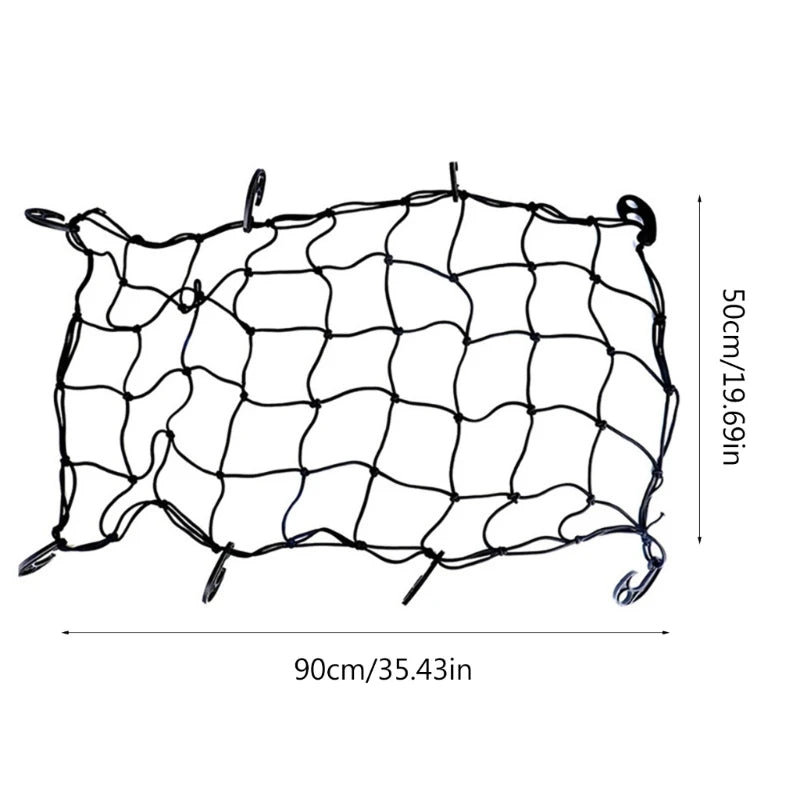 Elastic Cargo Net with 8 Hooks for Camping Carts & Trolleys