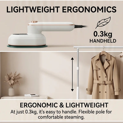 Portable Handheld Garment Steamer & Travel Iron — Foldable, Fast Heat-Up, 60 Min Runtime