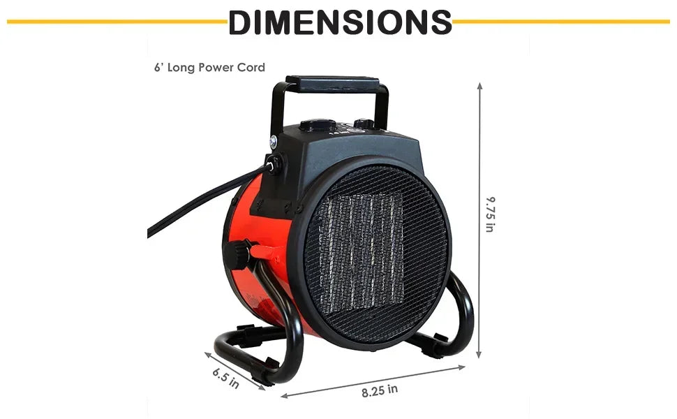 Portable Ceramic Fan Heater with Adjustable Thermostat – EU Plug