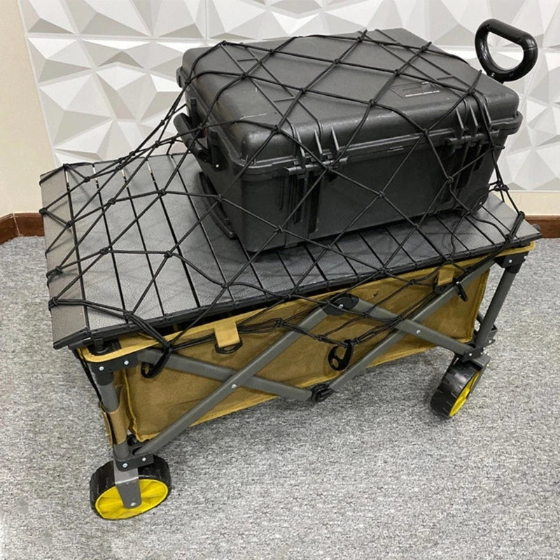 Elastic Cargo Net with 8 Hooks for Camping Carts & Trolleys