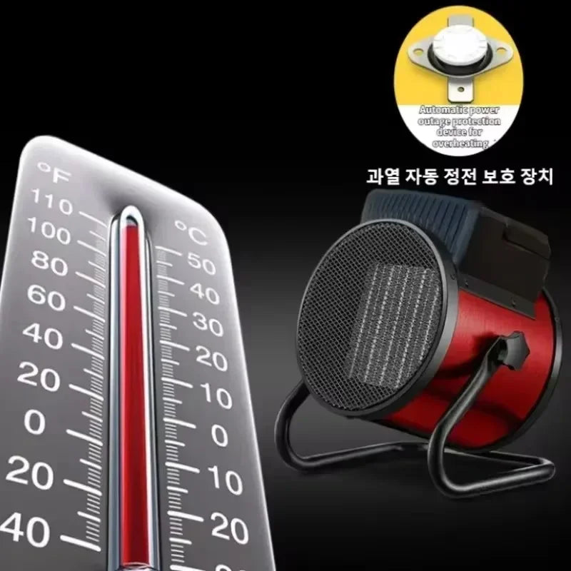 Portable Ceramic Fan Heater with Adjustable Thermostat – EU Plug