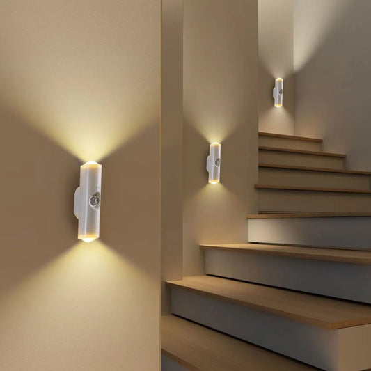Rechargeable Magnetic LED Night Light — RGB & Sunset Lamp with Motion Sensor for Stairs, Cabinets & Hallways