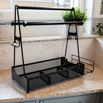 BBQ Utensil Caddy with Paper Towel Holders