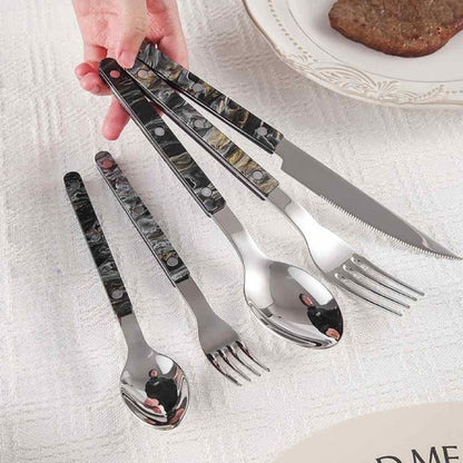 Set Of 10 Pcs Modern Elegant Terra Flatware - Bistrot Style Cutlery
