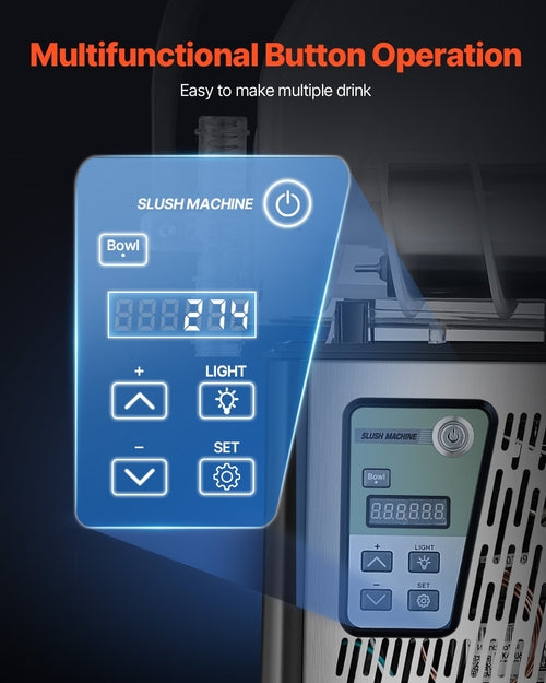 4L Commercial Slushy Machine — Single Tank Frozen Drink Maker with 15-Level Temperature Control