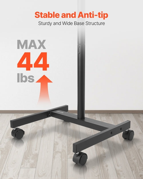 Rolling TV Stand — Mobile TV Cart for 17–55" Screens with Swivel Wheels & Adjustable Height