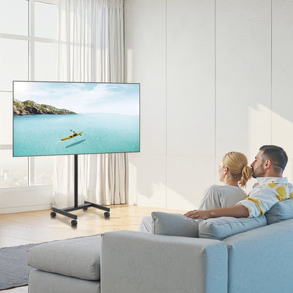 Rolling TV Stand — Mobile TV Cart for 17–55" Screens with Swivel Wheels & Adjustable Height